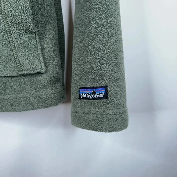 Vintage Patagonia Windzone Jacket Green Synchilla Ruffle Zip Front Fleece USA XS - Picture 4 of 13